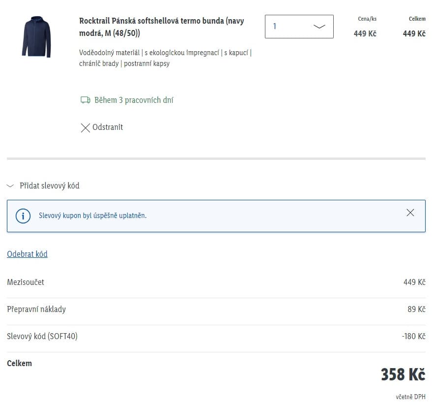 Lidl-shop - 40% na softshell bundy a nepromokavé