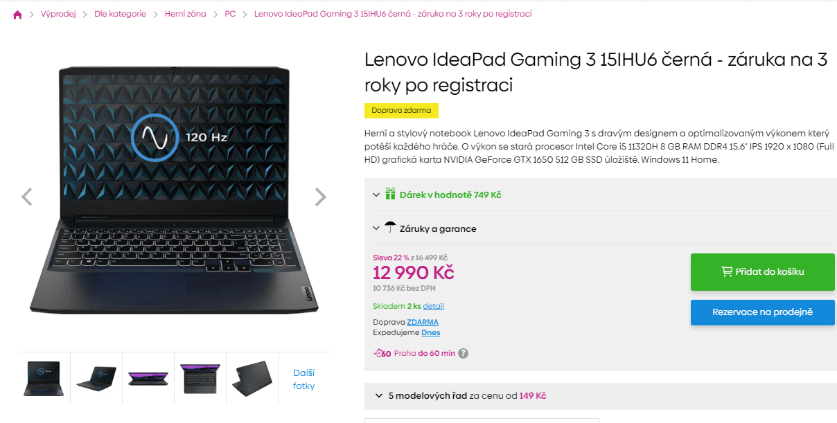 Lenovo 4,5GHz, 8GB RAM, 4GB Nvidia, 15,6"