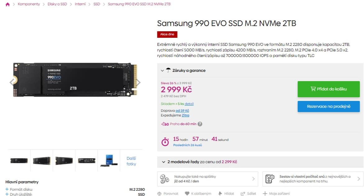 SSD disk Samsung 990 EVO 2 TB