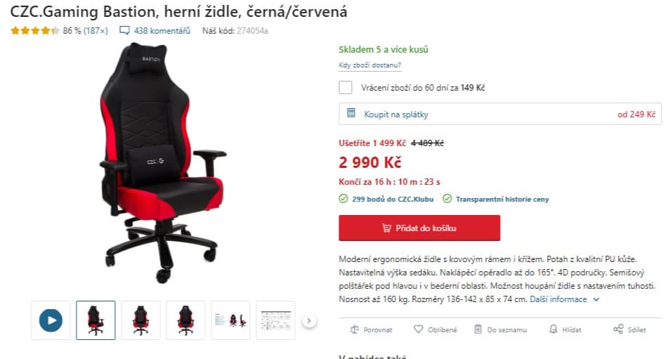 Herní křeslo CZC.Gaming Bastion