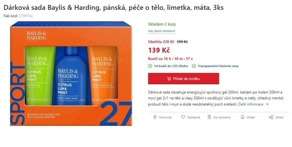 Dárková sada pro pány Baylis & Harding