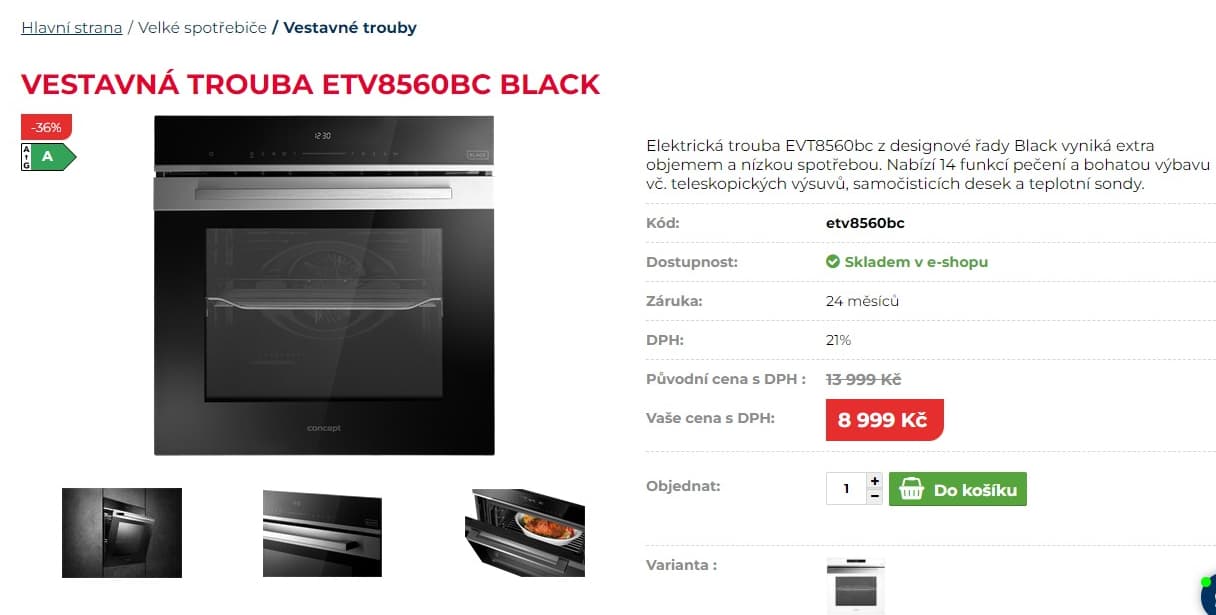 Vestavná multifunkční trouba Concept