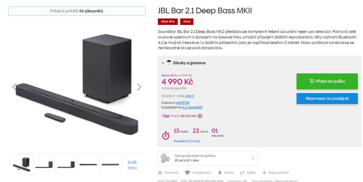 Soundbar JBL Bar 2.1 300W, Dolby