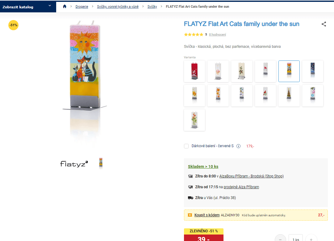 Ploché svíčky Flatyz Flat - více druhů