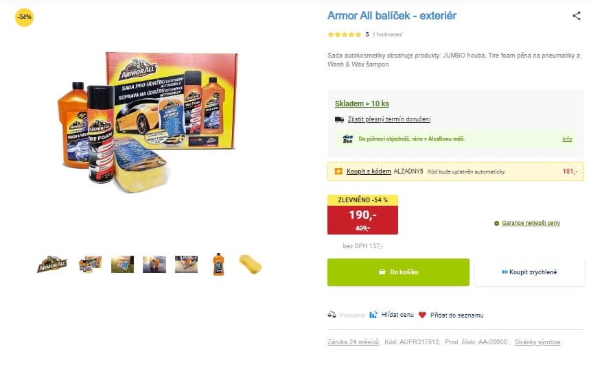 Sada autokosmetiky Armor All - exteriér