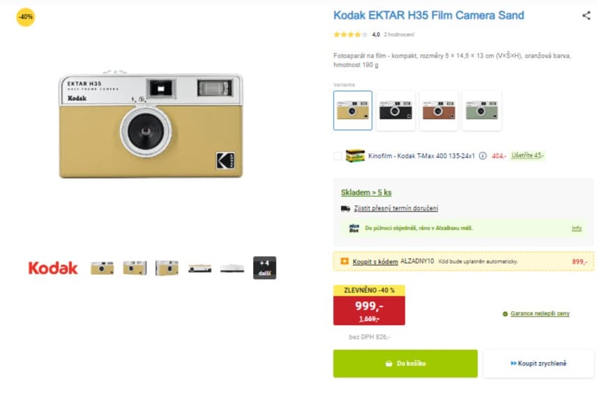 Fotoaparát na film Kodak Ektar