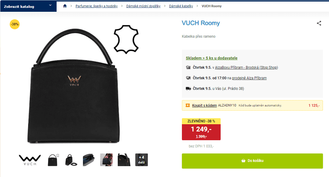 Luxusní kožená kabelka VUCH Roomy