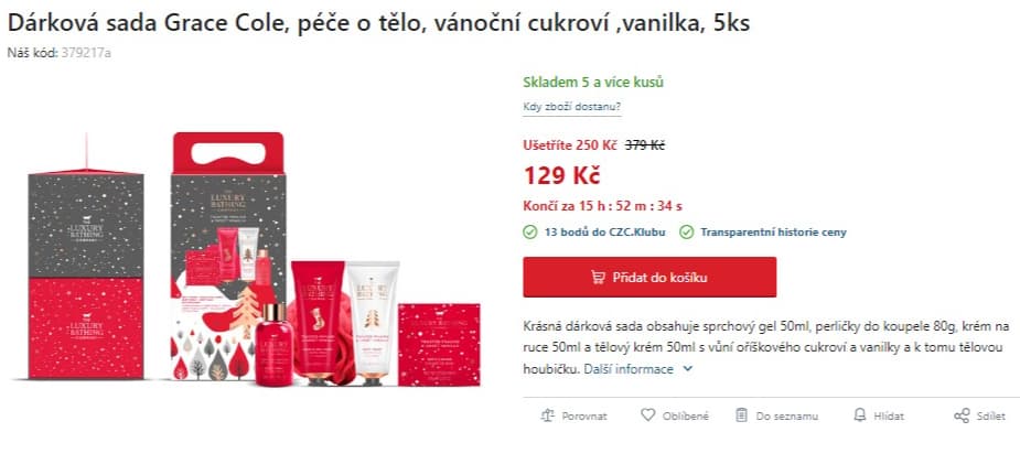 5 ks dárková sada pro dámy Grace Cole