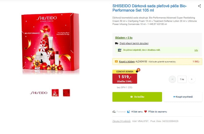 Dárková sada pleťové péče SHISEIDO 4 ks