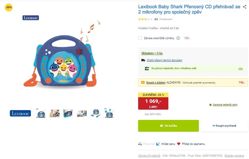 Přenosný karaoke přehrávač Lexibook