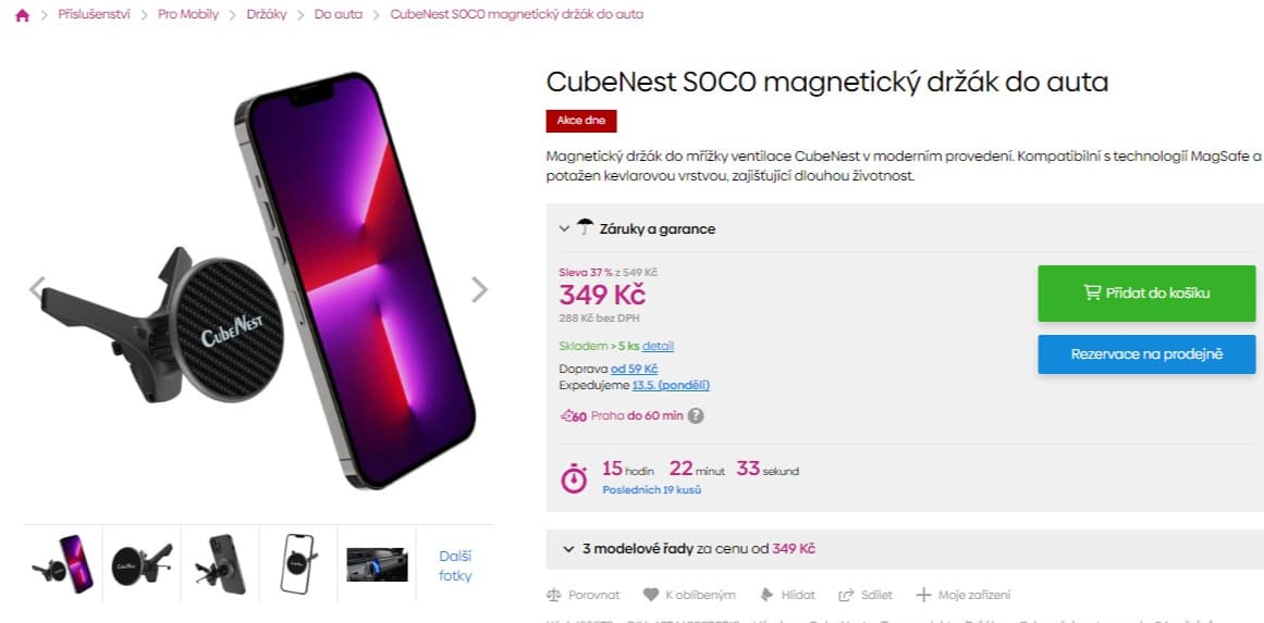 Magnetický držák do auta CubeNest