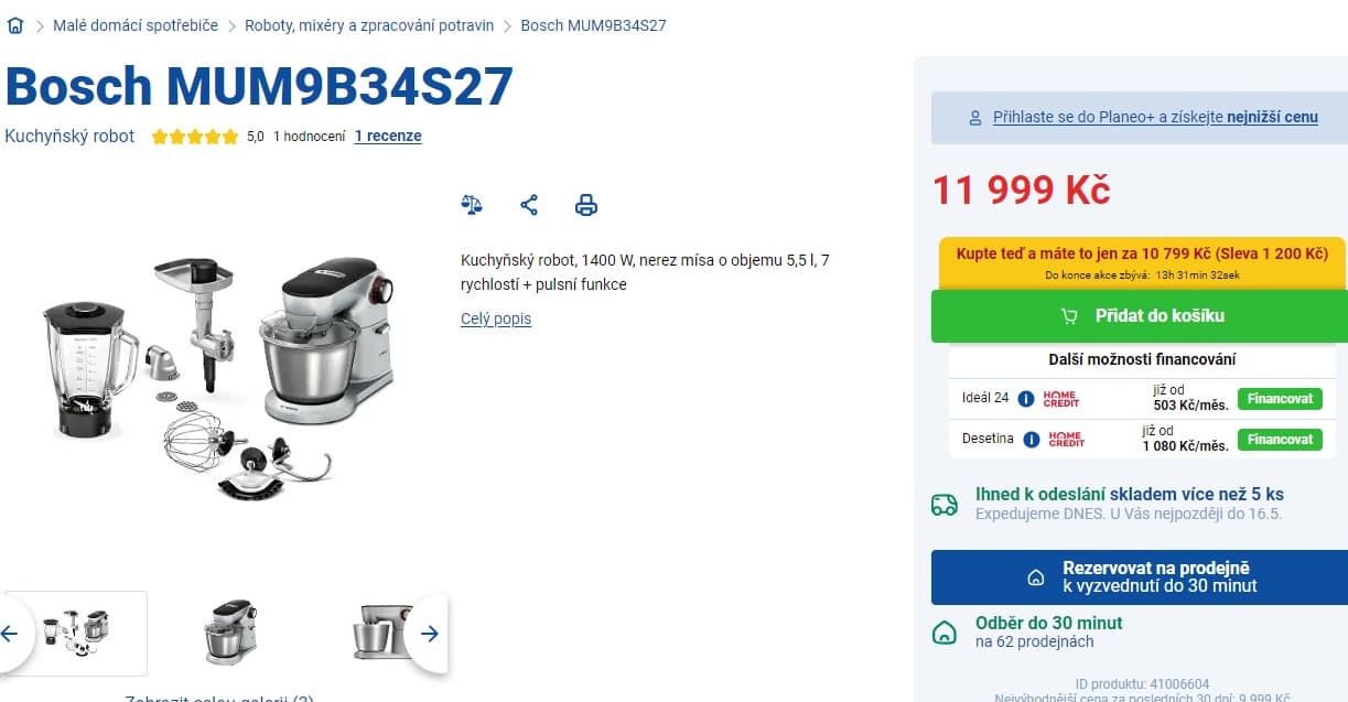 Kuchyňský robot Bosh OptiMUM, 1400 W
