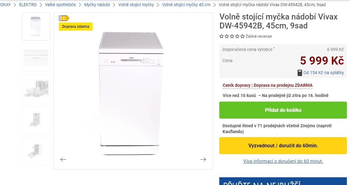 Myčka nádobí Vivax 9 sad