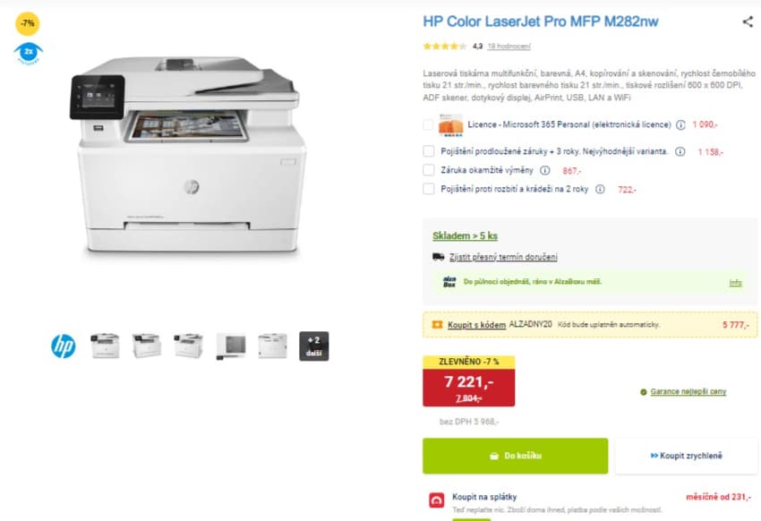 Barva, multifunkce, laser, Wifi, HP Pro