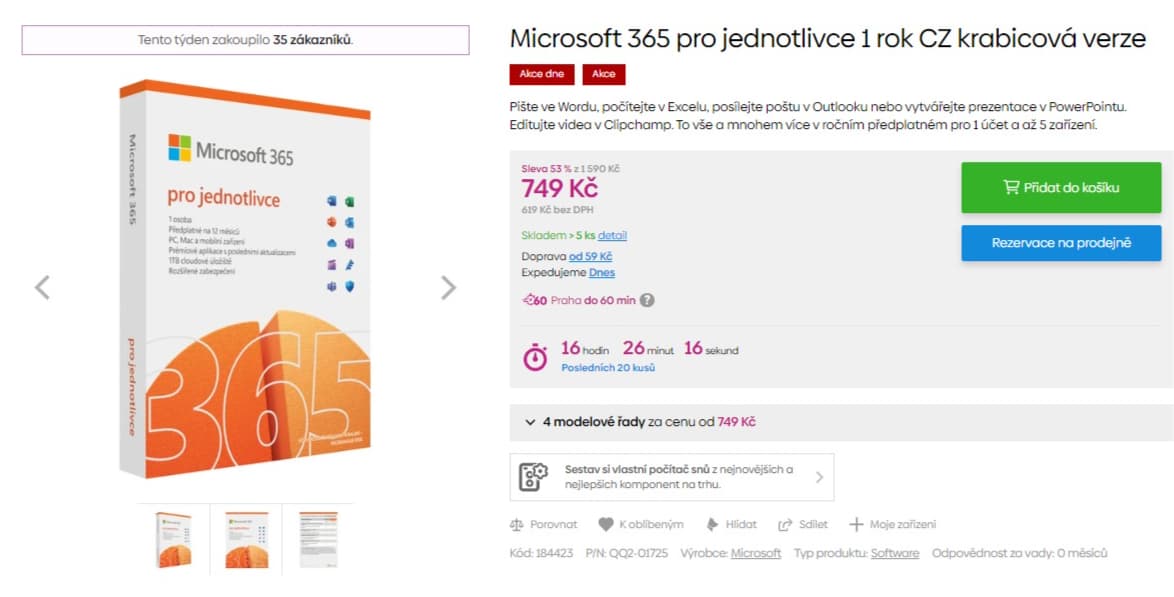 Microsoft 365 Office pro jednotlivce