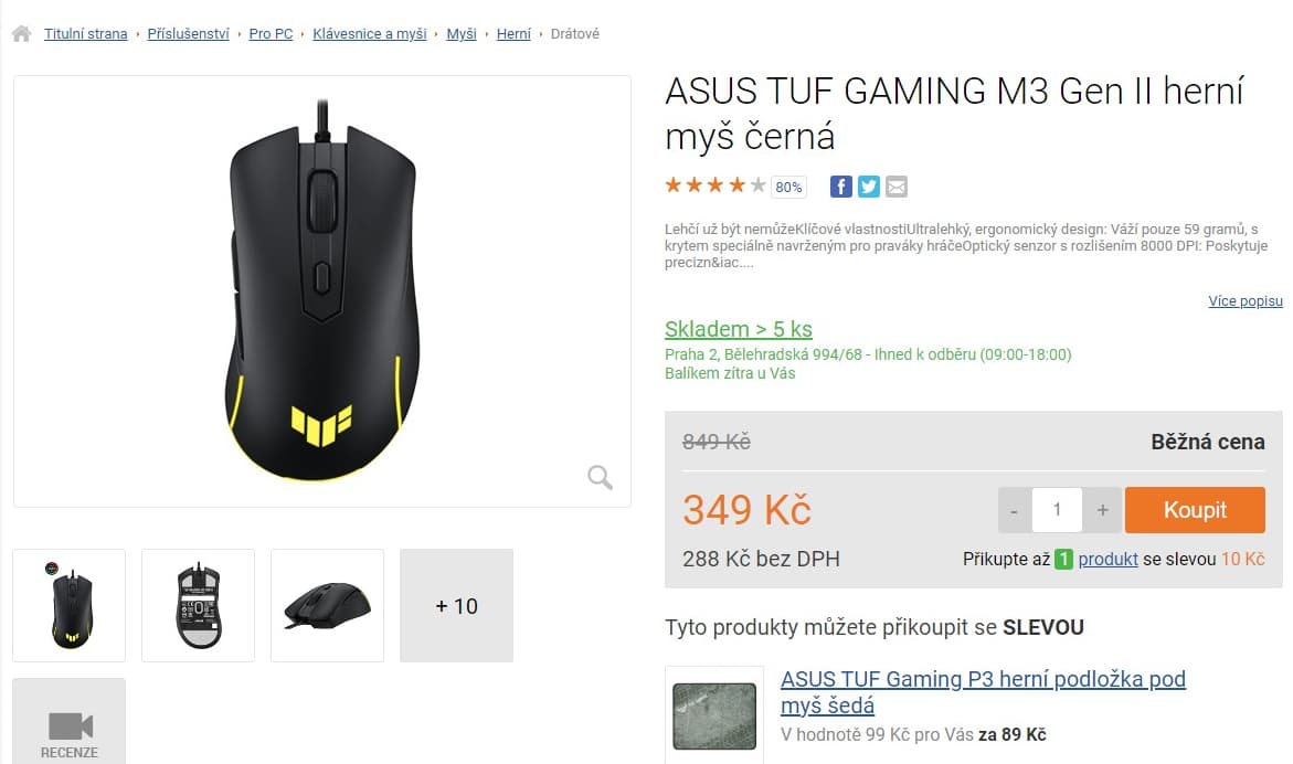 Herní myš ASUS TUF Gaming M3 II, RGB