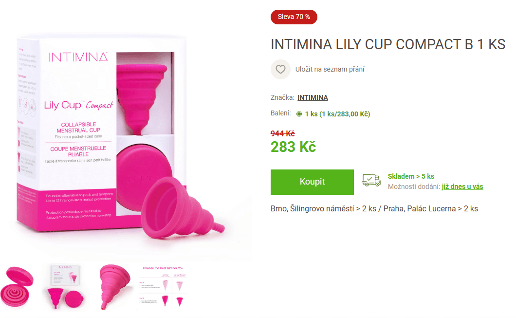 Menstruační kalíšek Intimina Lily Cup Compact B