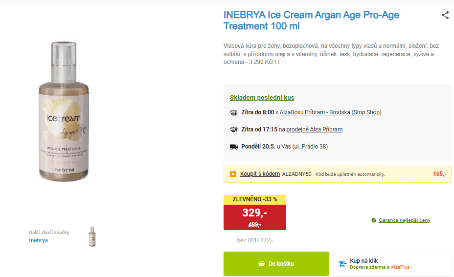 Vlasová kúra Inebrya Ice Cream Age 200 ml
