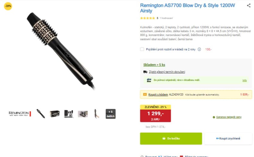 Kulmofén Remington AS7700 