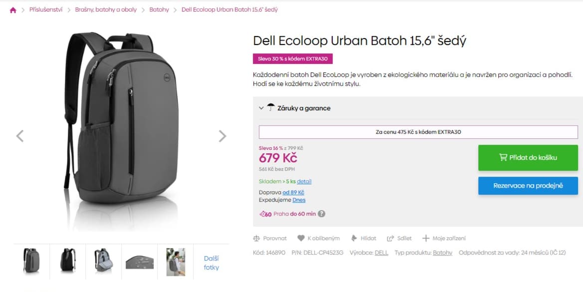 Batoh Dell Ecoloop Urban 15,6"