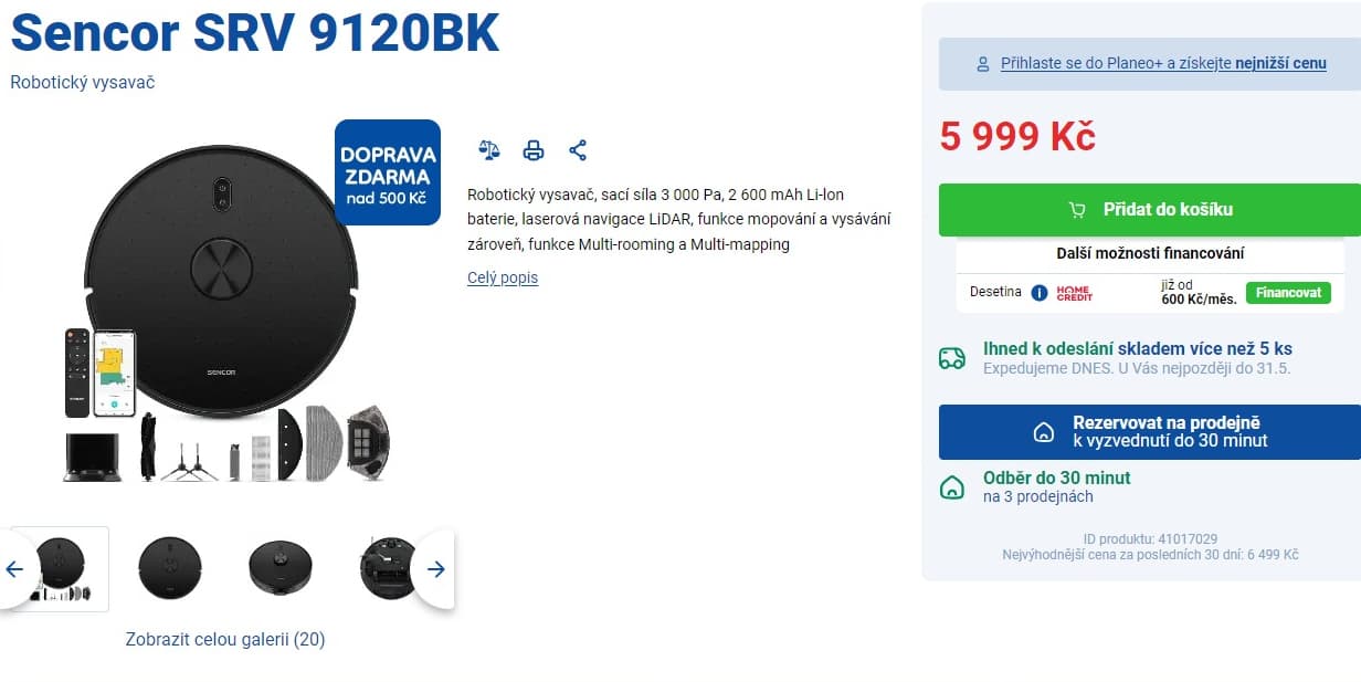 Robot vysavač, mop Sencor 9120