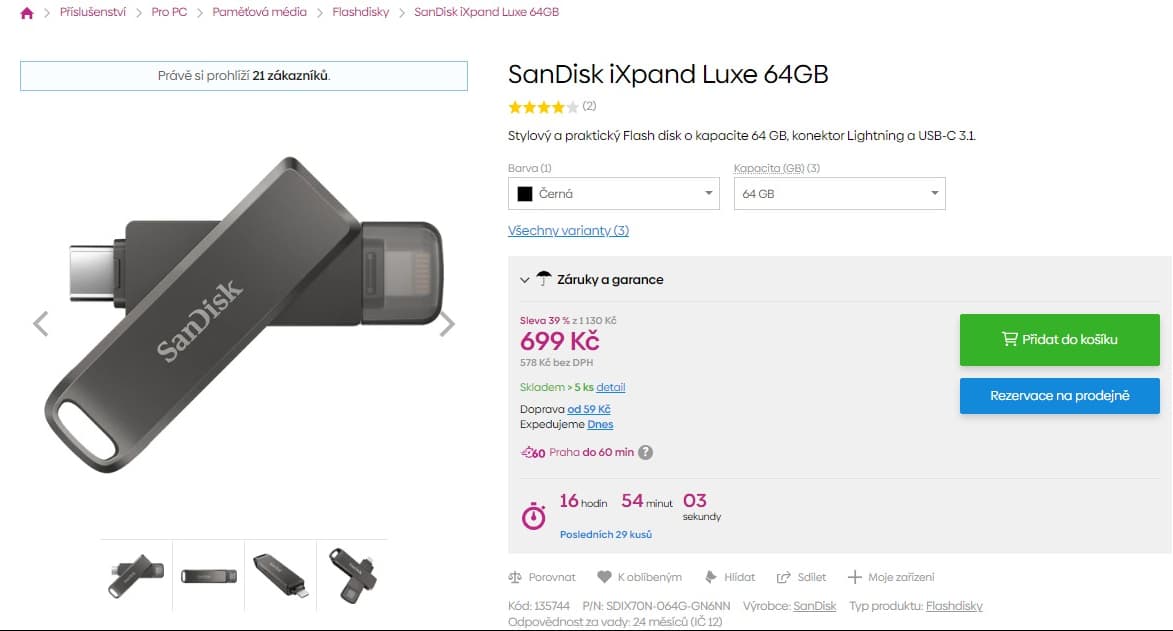 USB Flash disk SanDisk iXpand 64GB