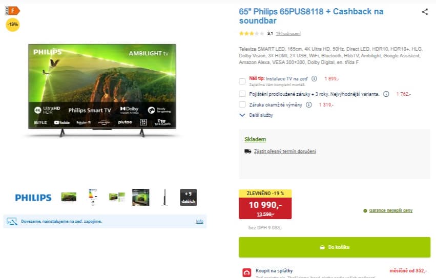 4K Ambilight TV 165cm Philips