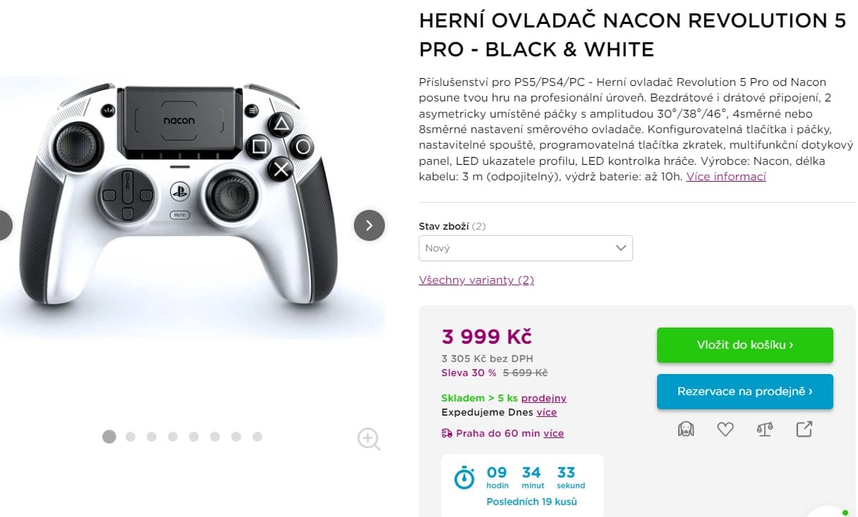 Herní ovladač na Playstation a PC Nacon