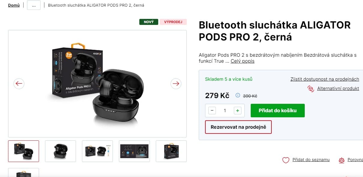 BT sluchátka Aligator Pods Pro