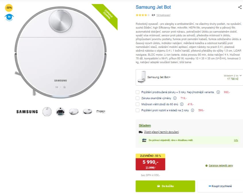 Laserový robot Samsung Jet Bot