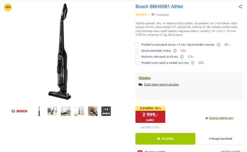 Aku tyčový vysavač Bosch