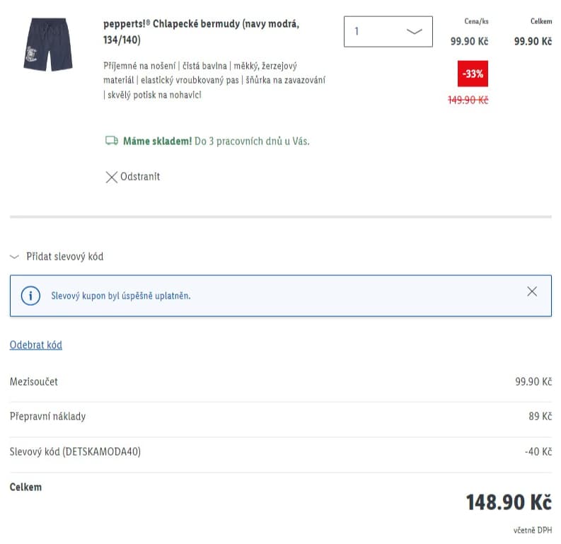 Lidl-shop- sleva 40% na dětskou módu
