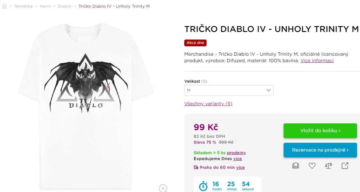 Tričko Diablo IV - velikost M