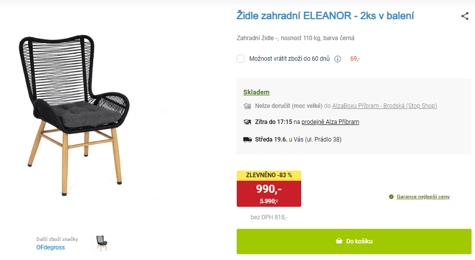 Židle zahradní Eleanor - 2ks 