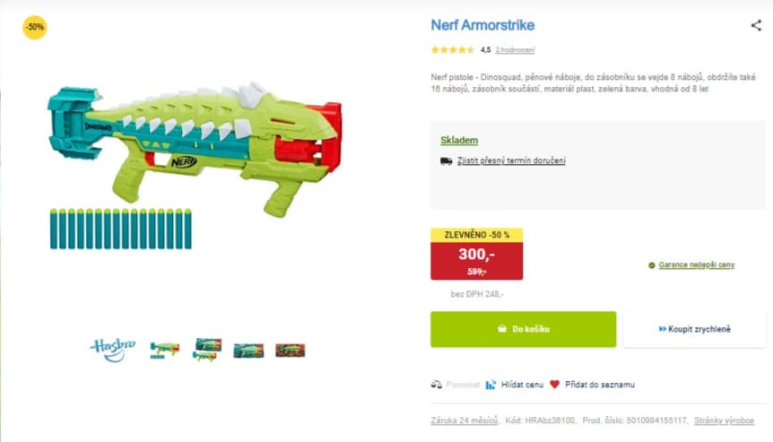 Dětská pistole Hasbro Nerf DinoSquad