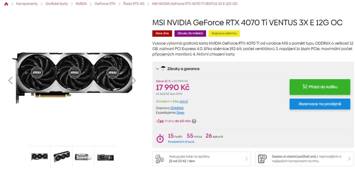 Grafika MSI Nvidia 4070 Ventus 12GB