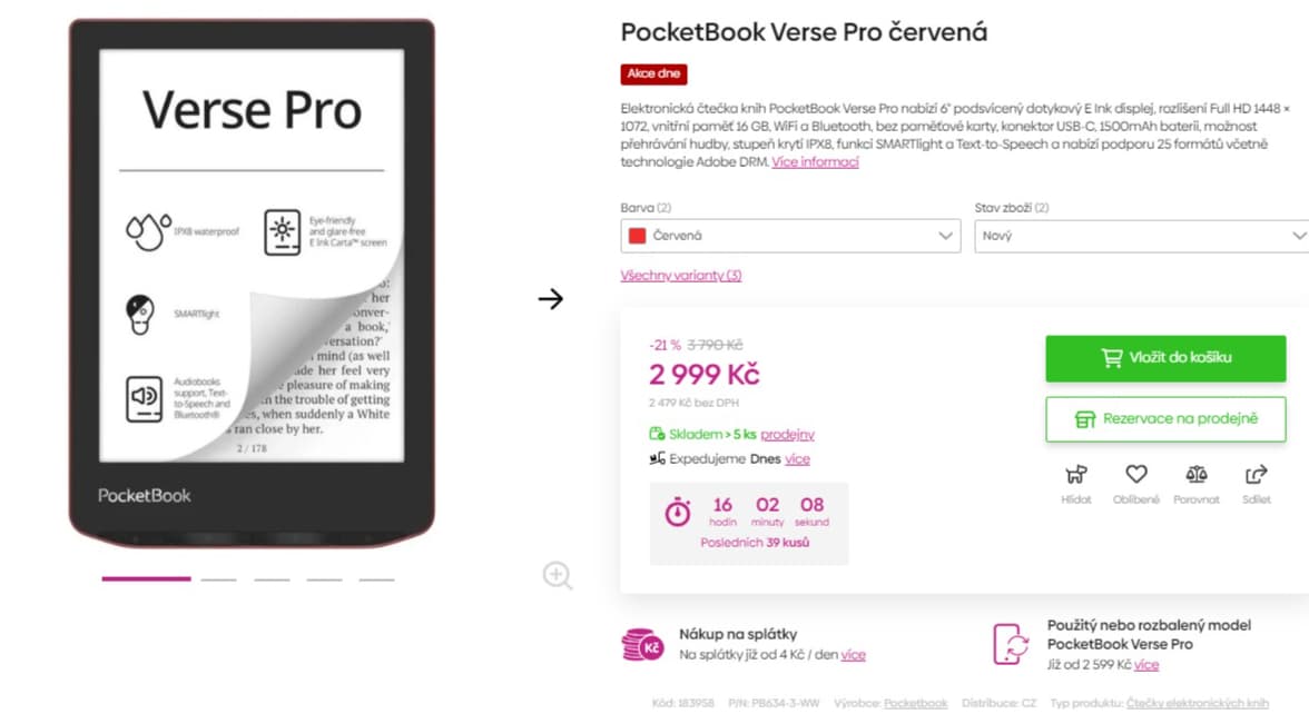El. čtečka knih PocketBook 634