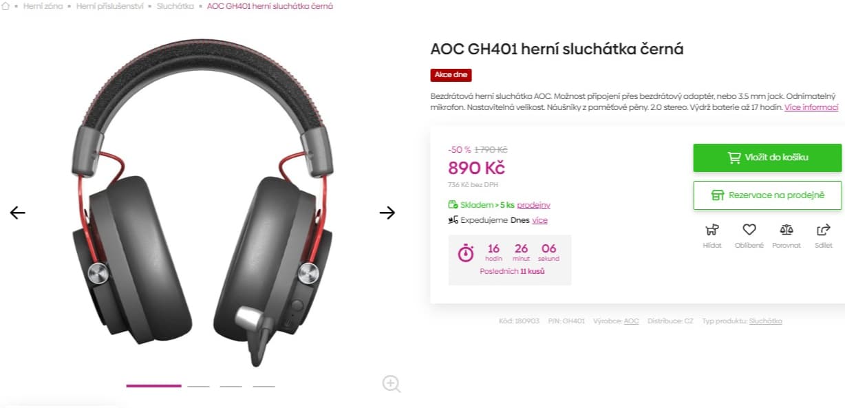 Herní sluchátka AOC 
