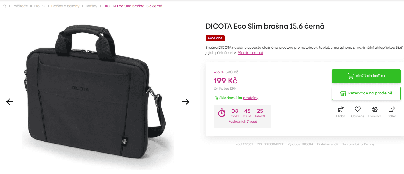 Brašna na notebook Dicota Eco, 15,6"