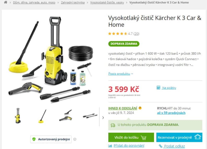 Vysokotlaký čistič Kärcher K 3 Car & Home