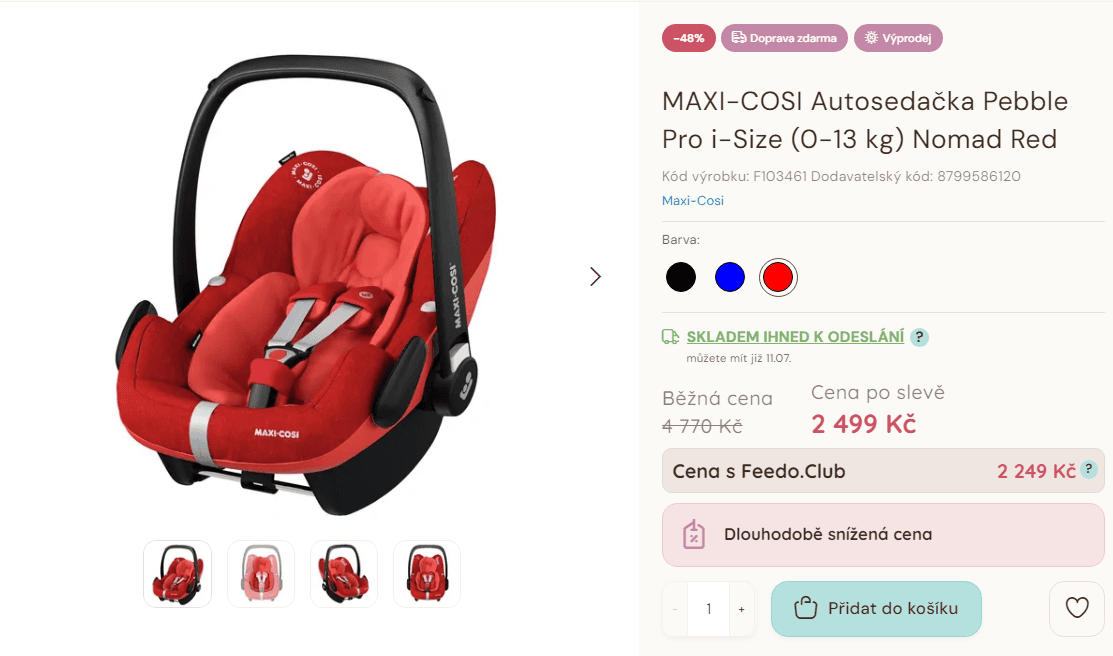 Dětská autosedačka Maxi-Cosi Pebble (0-13 kg)