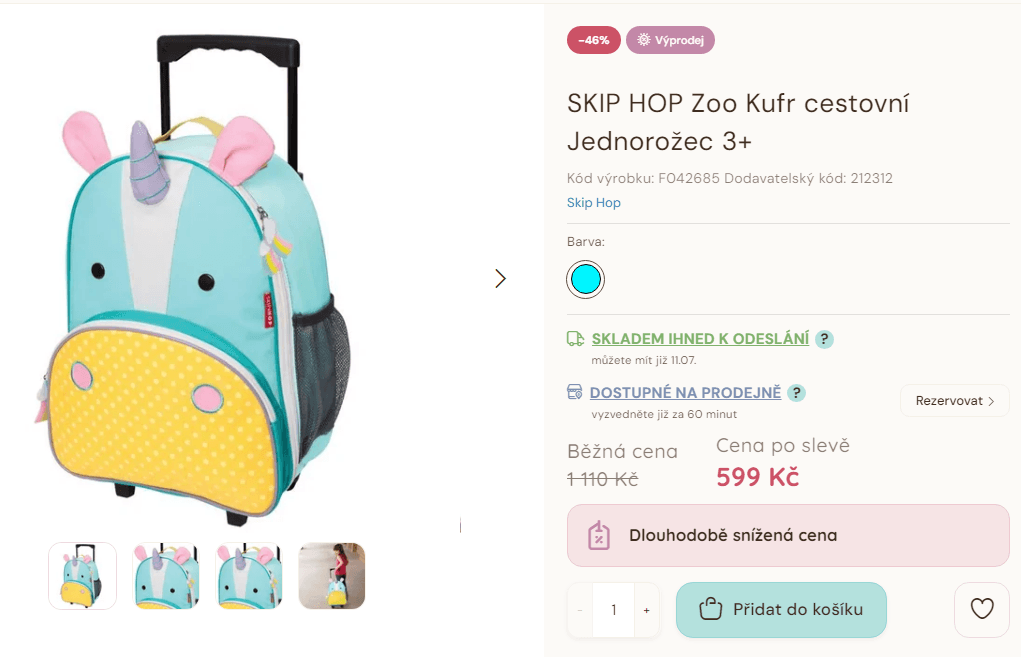 Dětský cestovní kufr Skip Hop Jednorožec