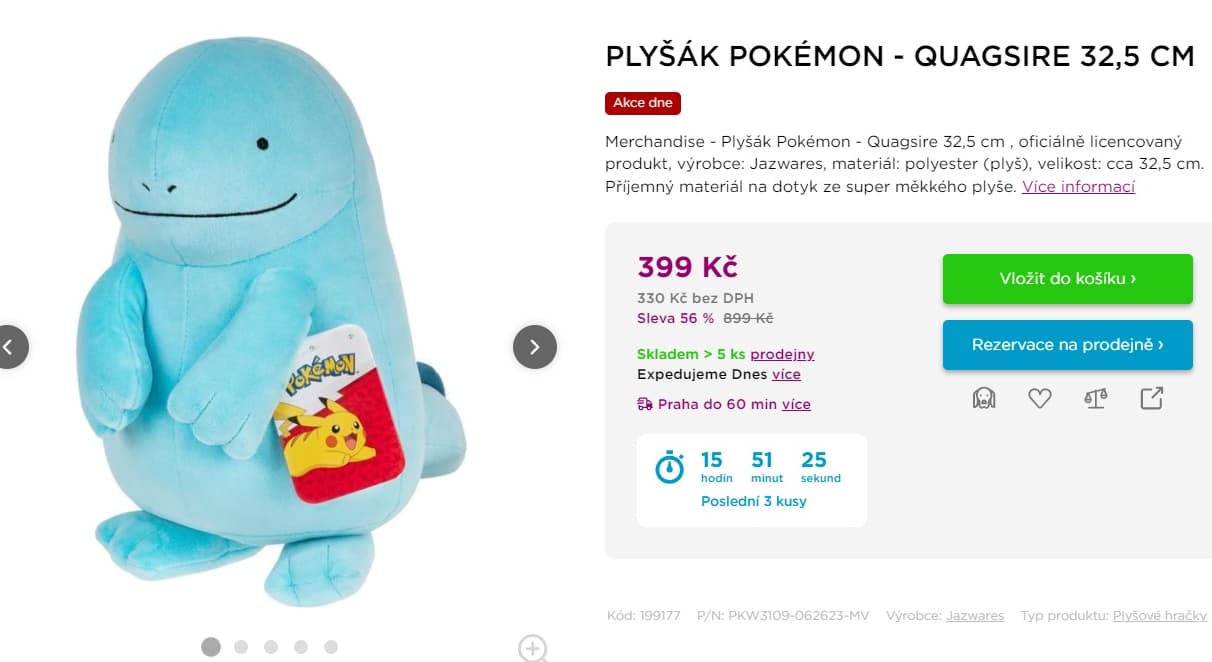 Plyšák Pokémon Quagsire 32,5 cm