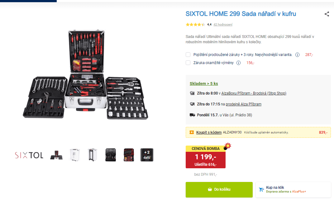 Kompletní sada nářadí Sixtol v kufru