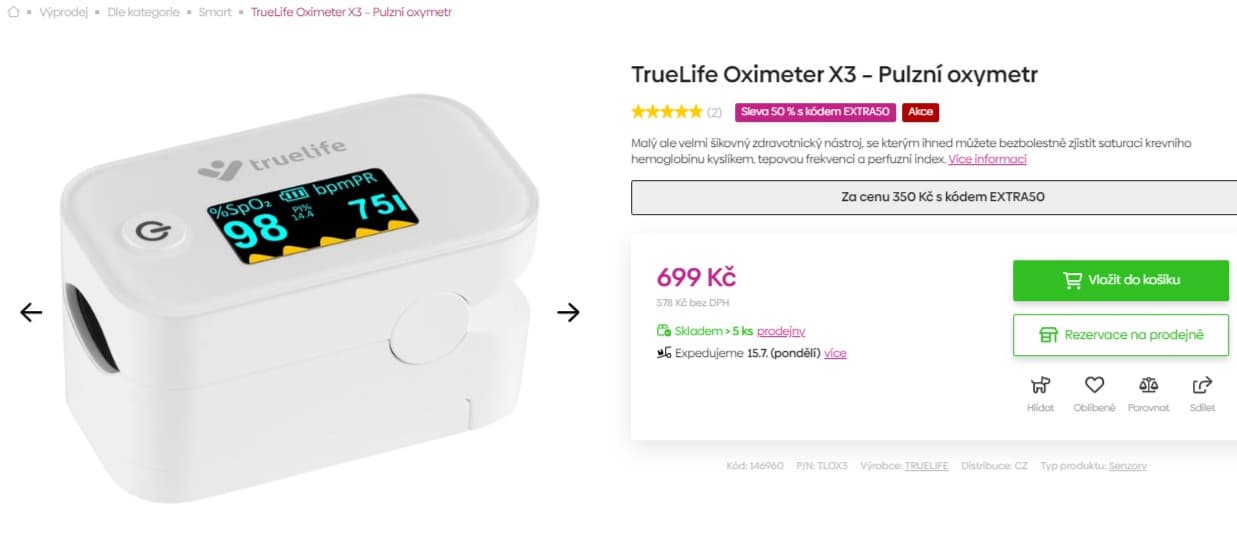 Oxymetr TrueLife X3