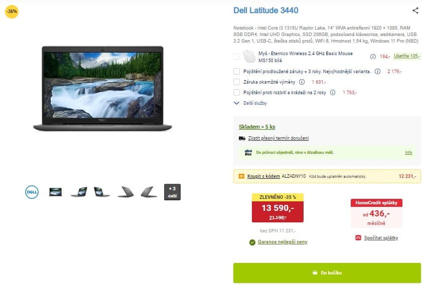 Dell i3 4,5GHz, 8GB RAM, SSD, 14", 1,54kg