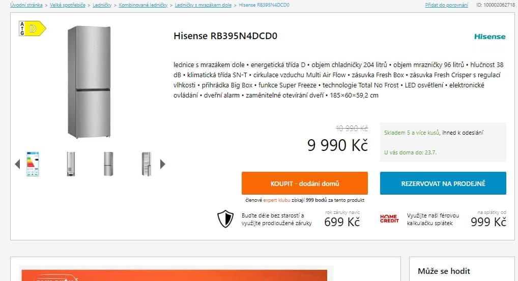 Lednice Hisense, total no frost, 185 cm