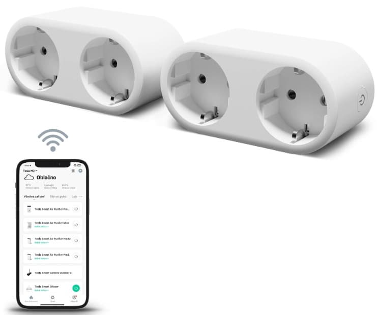 2x2 chytrá zásuvka Tesla, Wifi