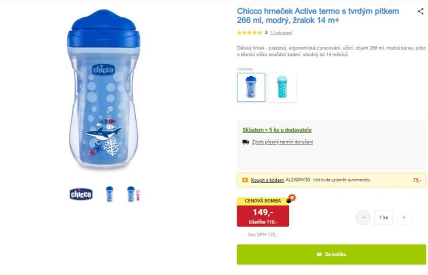 Kojenecká láhev Chicco Active 266 ml 
