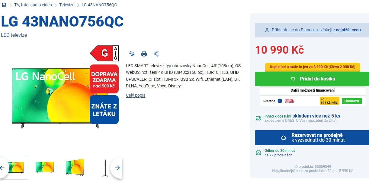4K Nanocell TV, Smart, 108cm, LG